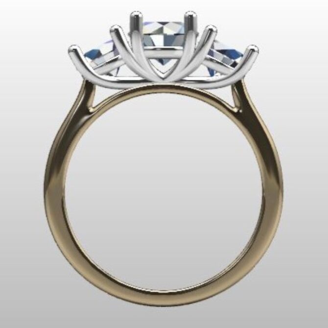 Custom Made Three Stone Engagement Ring SB3103 image 3