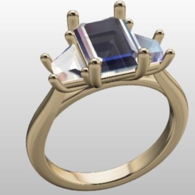 Custom Made Trilogy Cushion Cut Engagement Ring SB3182 image 2