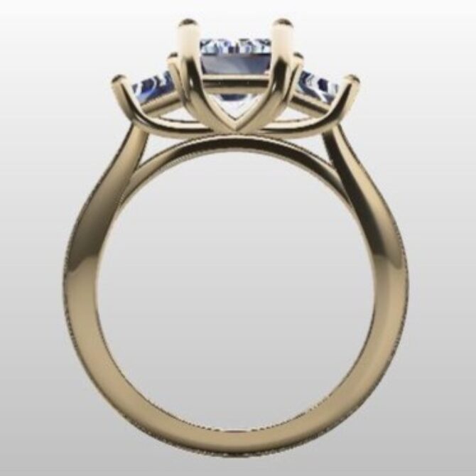 Custom Made Trilogy Cushion Cut Engagement Ring SB3182 image 3