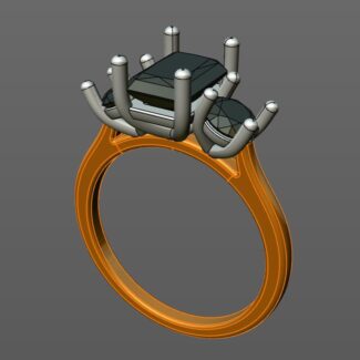 Custom Made Trilogy Engagement Ring SB2272 image 2