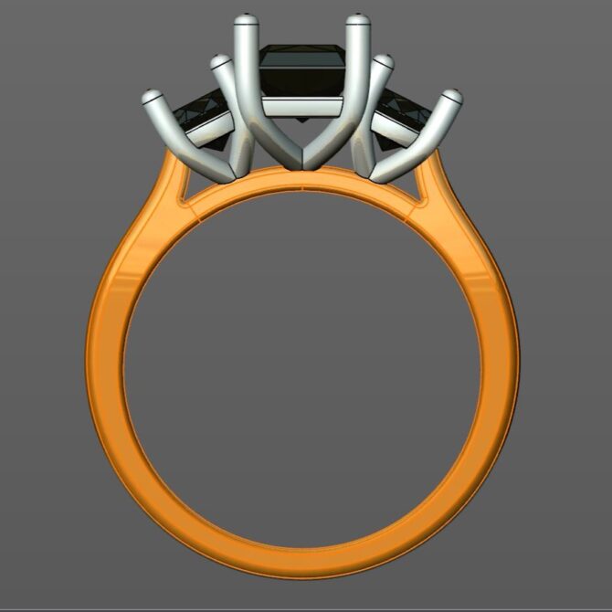 Custom Made Trilogy Engagement Ring SB2272 image 3