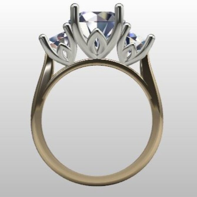 Custom Made Trilogy Engagement Ring SB2283 image 3