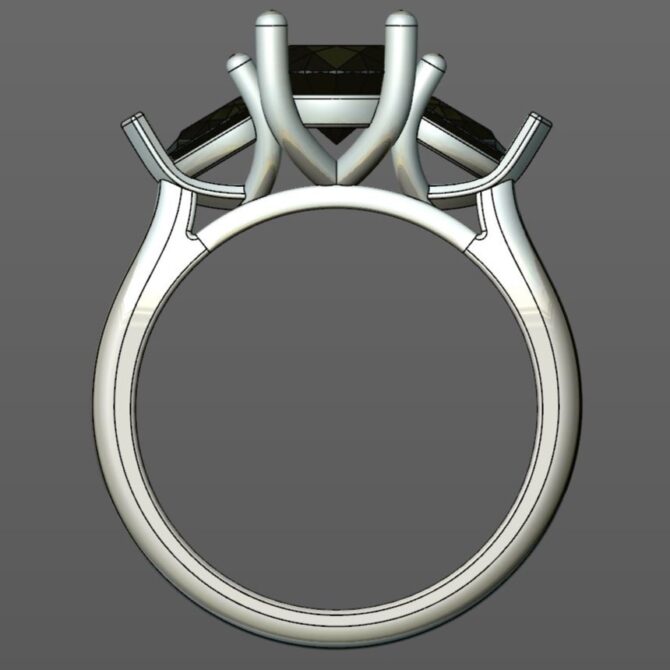 Custom Made Trilogy Engagement Ring SB2443 image 3