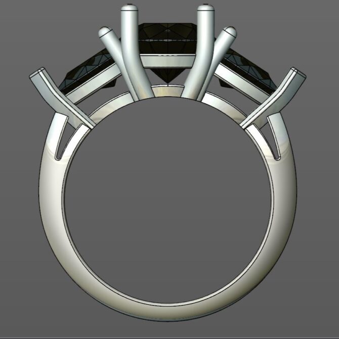 Custom Made Trilogy Engagement Ring SB2453 image 3
