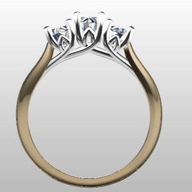 Custom Made Trilogy Engagement Ring SB2458 image 3