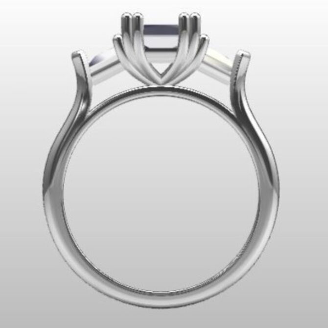 Custom Made Trilogy Engagement Ring SB2495 image 3