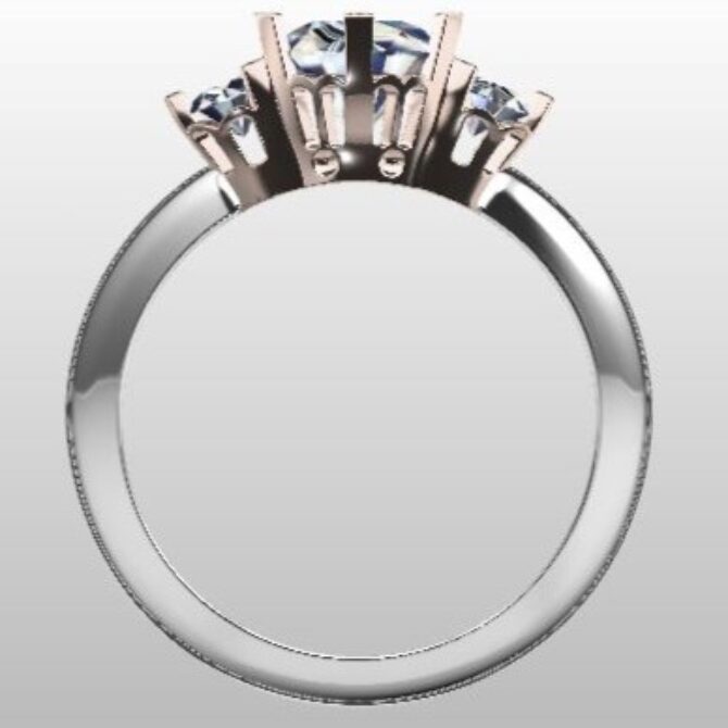 Custom Made Trilogy Engagement Ring SB2517 image 3
