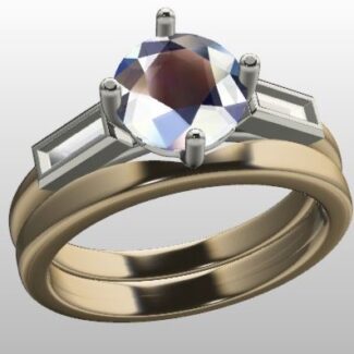 Custom Made Trilogy Engagement Ring and Wedding Ring SB3229 image 2