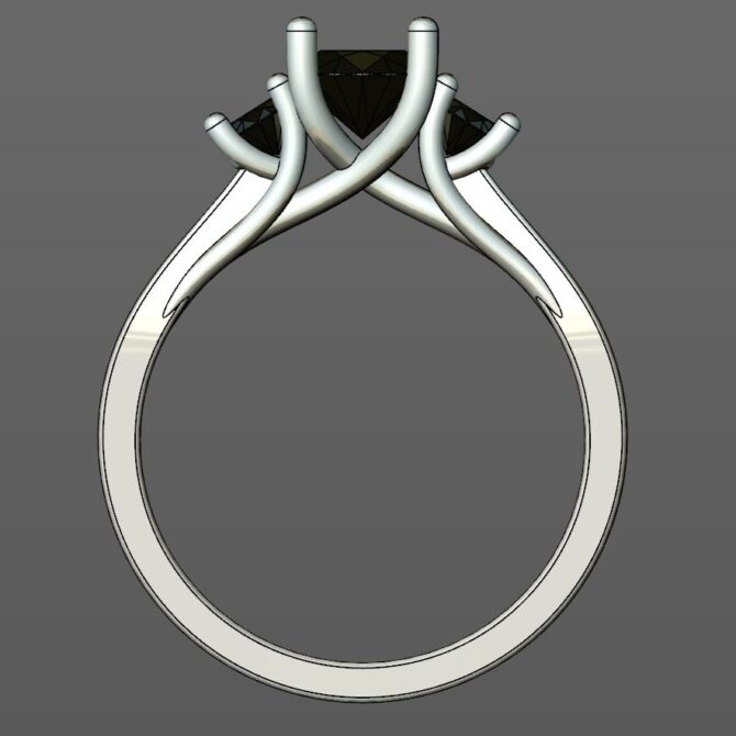 Custom Made Trilogy Round Cut Engagement Ring SB2324 image 3