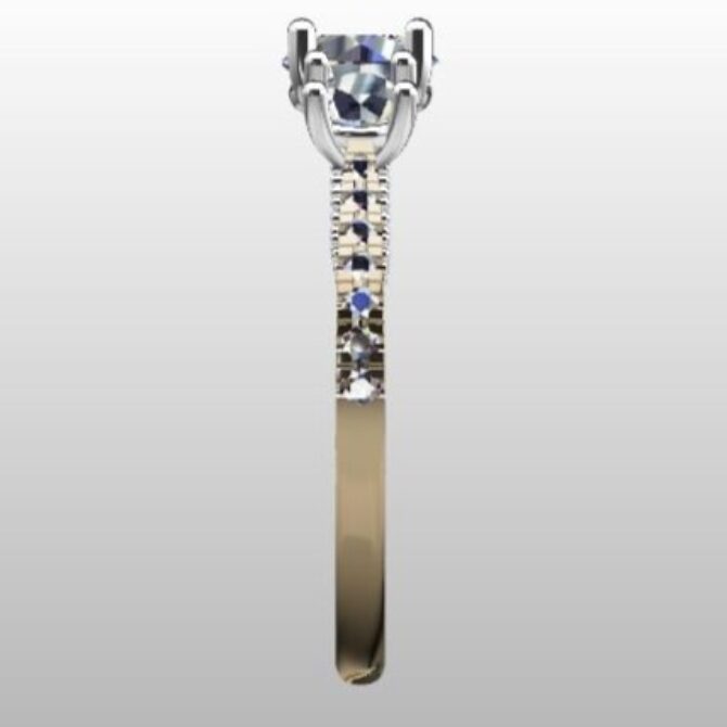 Custom Made Trilogy Side Stone Engagement Ring SB3218 image 4
