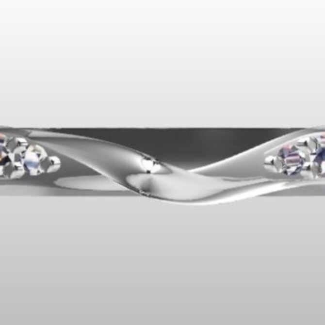 Custom Made Twisted Diamond Set Wedding Ring SB3223 image 1