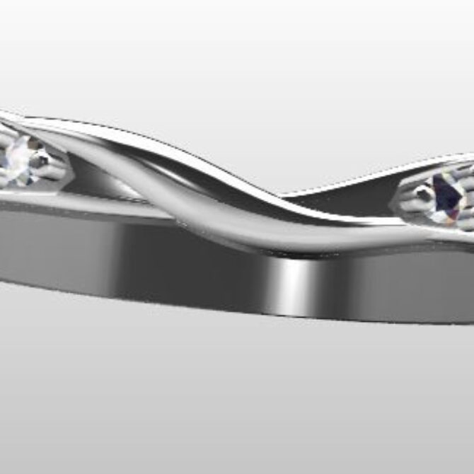 Custom Made Twisted Diamond Set Wedding Ring SB3223 image 2
