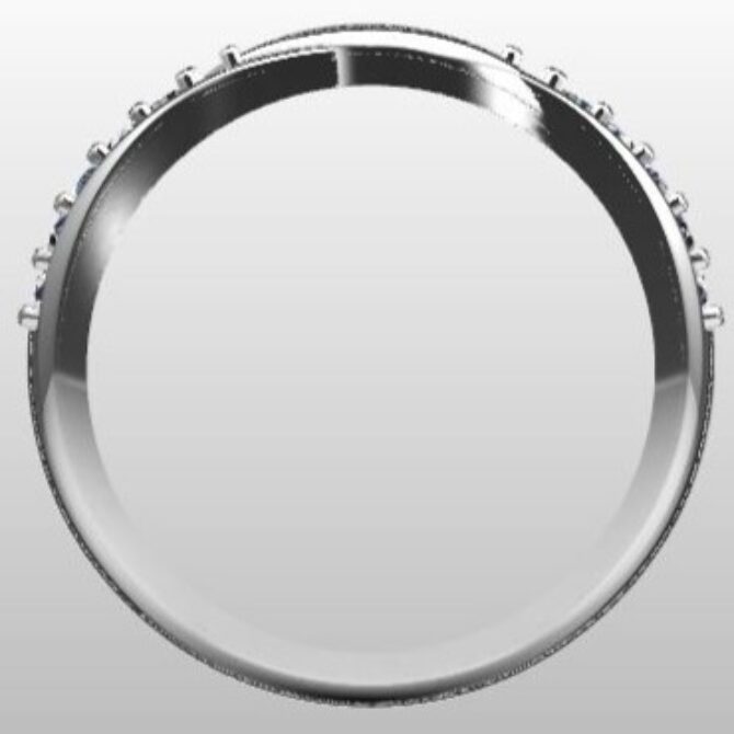 Custom Made Twisted Diamond Set Wedding Ring SB3223 image 3