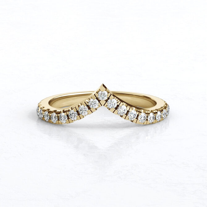 Custom Made V-Shape Diamond Set Wedding Ring SB2891 image 1