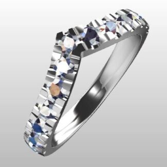 Custom Made V-Shape Diamond Set Wedding Ring SB3216 image 2