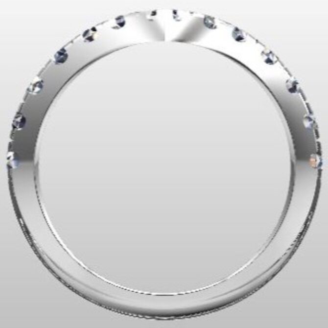 Custom Made V-Shape Diamond Set Wedding Ring SB3216 image 3