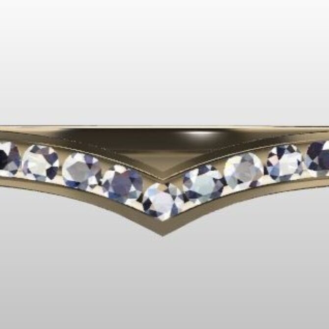 Custom Made V-Shaped Diamond Set Wedding Ring SB2587 image 1