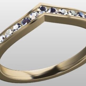Custom Made V-Shaped Diamond Set Wedding Ring SB2587 image 2