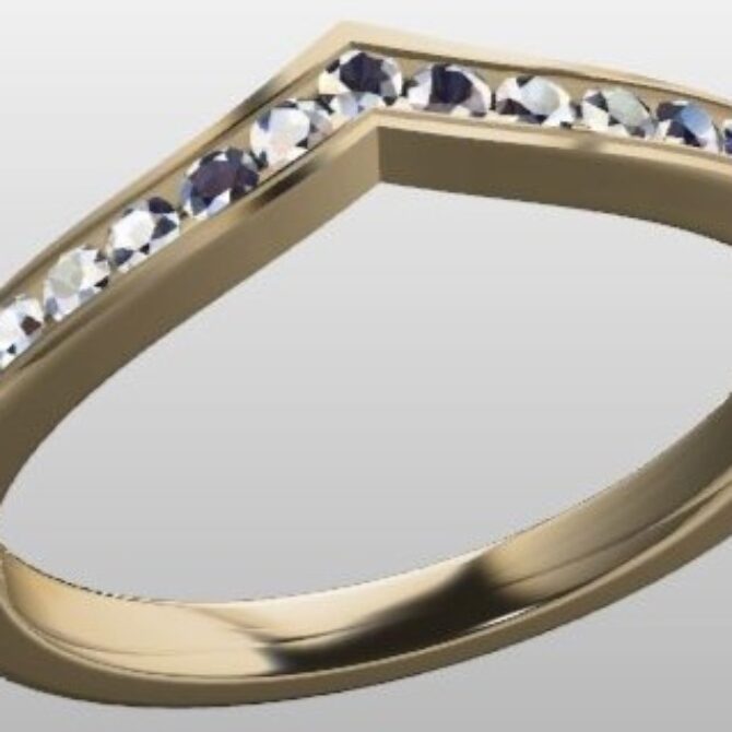 Custom Made V-Shaped Diamond Set Wedding Ring SB2587 image 2