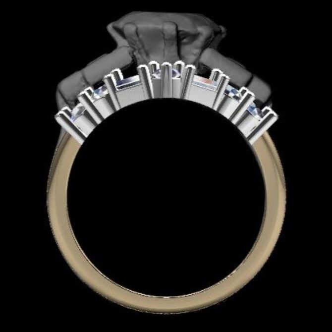 Custom Made V-Shaped Diamond Set Wedding Ring SB3137 image 3