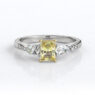 Custom Made Yellow Diamond Side Stone Engagement Ring SB2536 image 1
