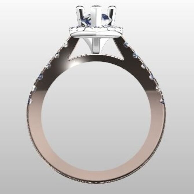 Custom Pear Cut Side Stone Engagement Ring SB2290 image 3