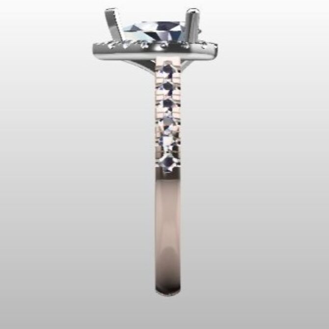 Custom Pear Cut Side Stone Engagement Ring SB2290 image 4