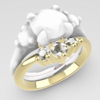 Custom made curved diamond set wedding ring SB4266 quick image 02