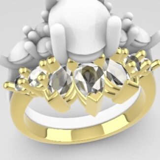 Custom made curved diamond set wedding ring SB4379 V2 quick image 02