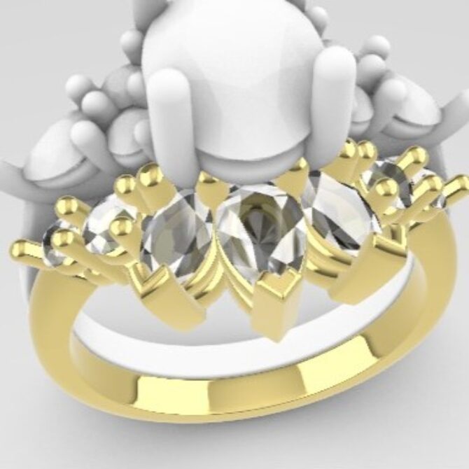 Custom made curved diamond set wedding ring SB4379 V2 quick image 02