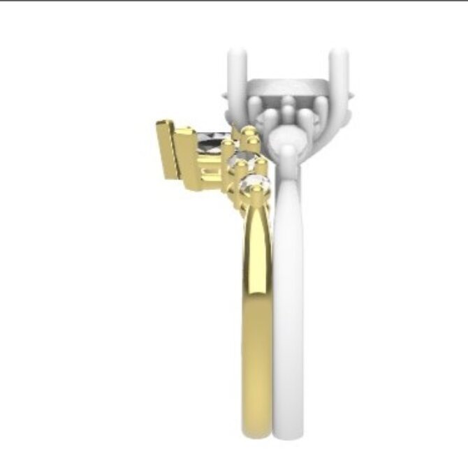 Custom made curved diamond set wedding ring SB4379 V2 quick image 04