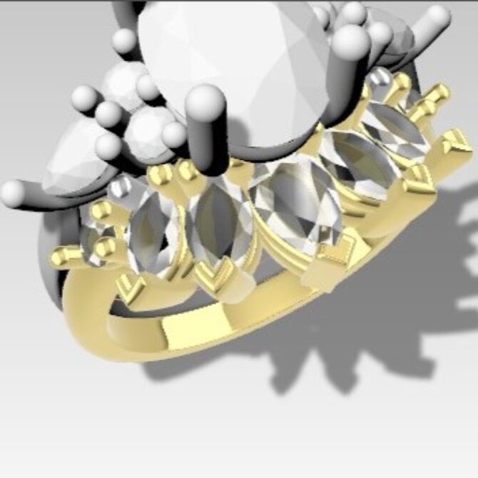 Custom made curved diamond set wedding ring SB4379 V3 quick image 02