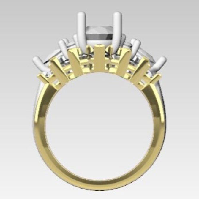 Custom made curved diamond set wedding ring SB4379 V3 quick image 03