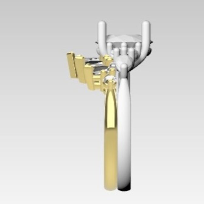 Custom made curved diamond set wedding ring SB4379 V3 quick image 04