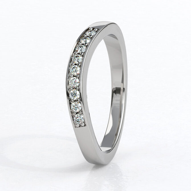 Custom made curved diamond set wedding ring sb4176 image 4