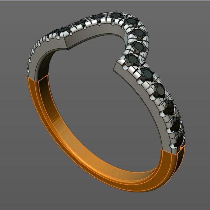 Custom made curved diamond set wedding ring sb4315 quick image 02