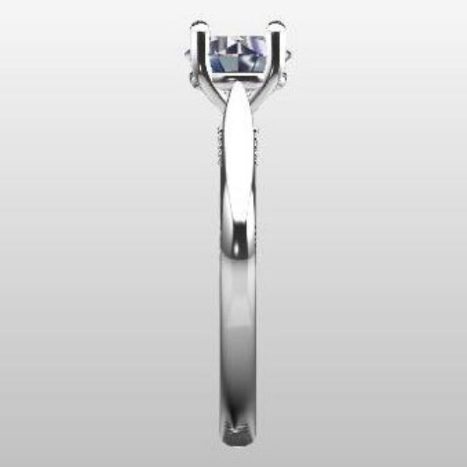 Custom made diamond set bridge round cut solitaire engagement ring SB2617 quick image 04