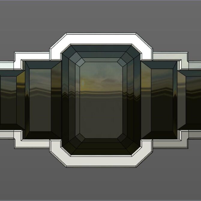 Custom made emerald cut and baguette cut five stone engagment ring SB2219 quick ring 01