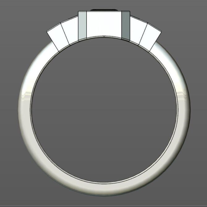 Custom made emerald cut and baguette cut five stone engagment ring SB2219 quick ring 03