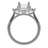 Custom made emerald cut and half moon cut three stone and side stone engagement ring SB4265 V3 quick image 03