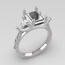 Custom made emerald cut and trillion cut three stone and side stone engagement ring SB4265 V1 quick image 02