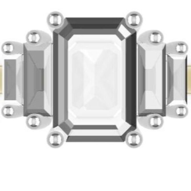 Custom made emerald cut five stone engagement ring SB4193 V2 quick image 01