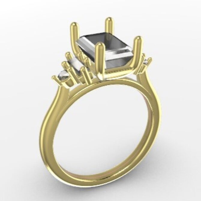 Custom made emerald cut five stone engagement ring SB4272 quick image 02