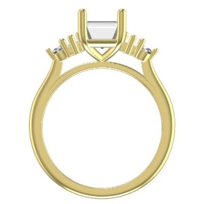 Custom made emerald cut five stone engagement ring SB4272 quick image 03