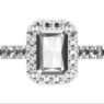 Custom made emerald cut halo and side stone engagement ring SB4382 quick image 01