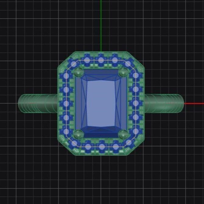 Custom made emerald cut halo engagement ring sb4233 quick image 01