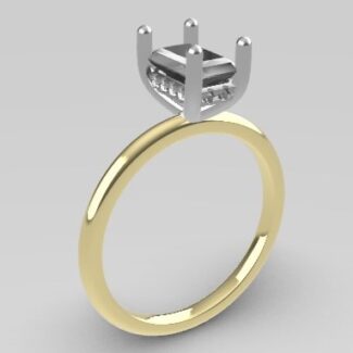 Custom made emerald cut hidden halo solitaire ring SB4261 V2 quick image 02