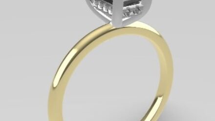 Custom made emerald cut hidden halo solitaire ring SB4261 V2 quick image 02