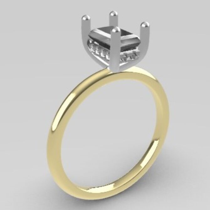 Custom made emerald cut hidden halo solitaire ring SB4261 V2 quick image 02