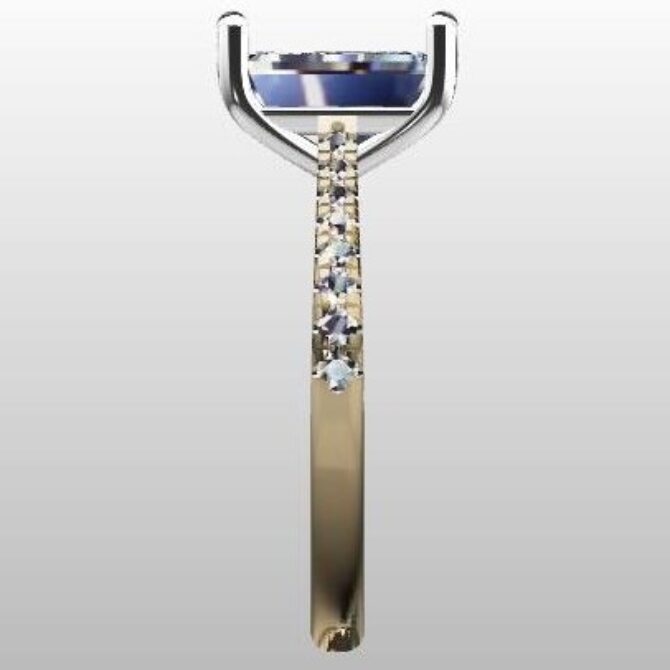 Custom made emerald cut side stone engagement ring sb2678 quick image 04